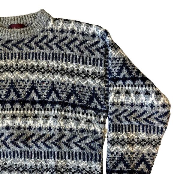 Vintage Arbor Way Wool Blend Men's Fair Isle Sweater Size Medium - Picture 2 of 5